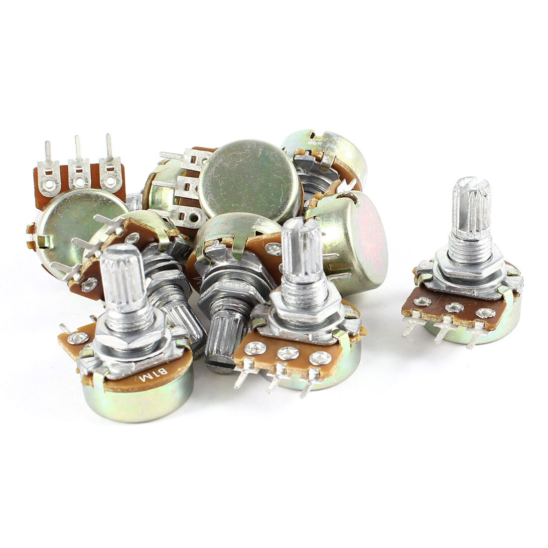 AC 220V 6A 1M Ohm Top Adjustment Single Turn Rotary Taper Potentiometer 10 Pcs
