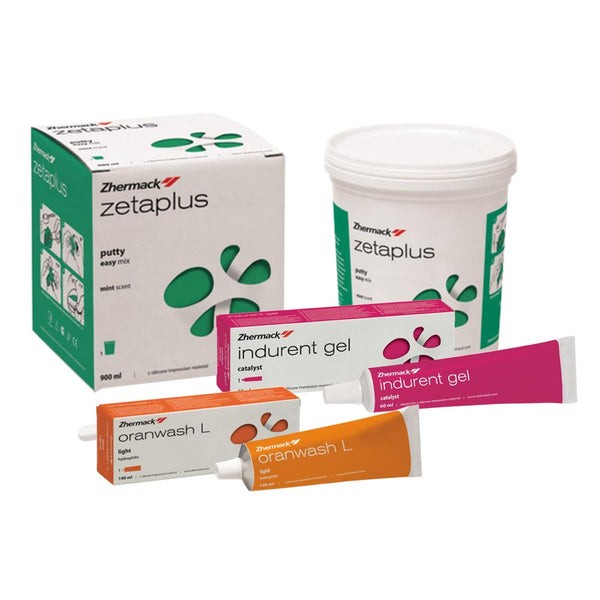 Dental Zhermack Zetaplus Impression Putty 900ml Oranwash 140ml Catalyst Gel 60ml