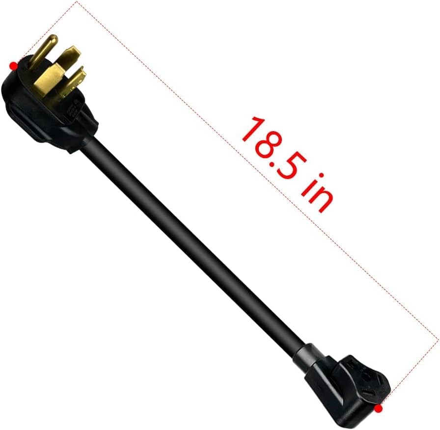 1.5FT NEMA 14-30P to TT-30R RV 30A 125V Dryer Plug to 30A RV Adapter
