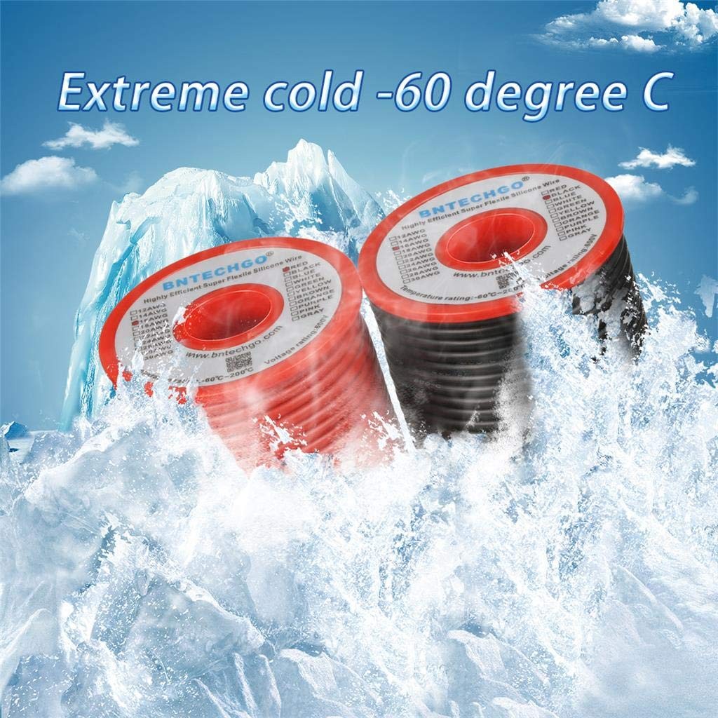16 Gauge Silicone Wire Spool red and Black Each 50ft Flexible 16 AWG Stranded…