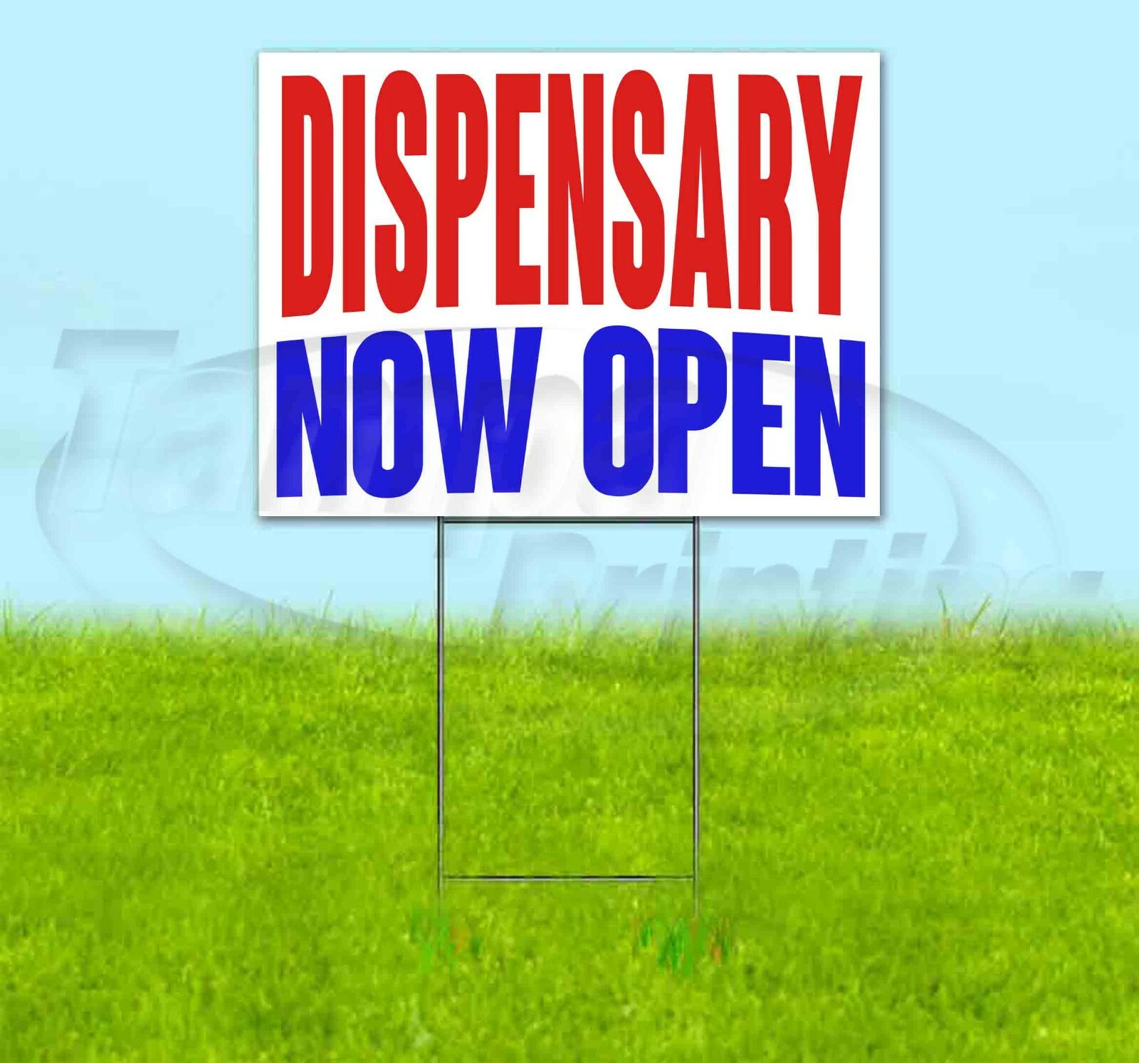 DISPENSARY NOW OPEN Yard Sign Corrugated Plastic Bandit Lawn Decorations