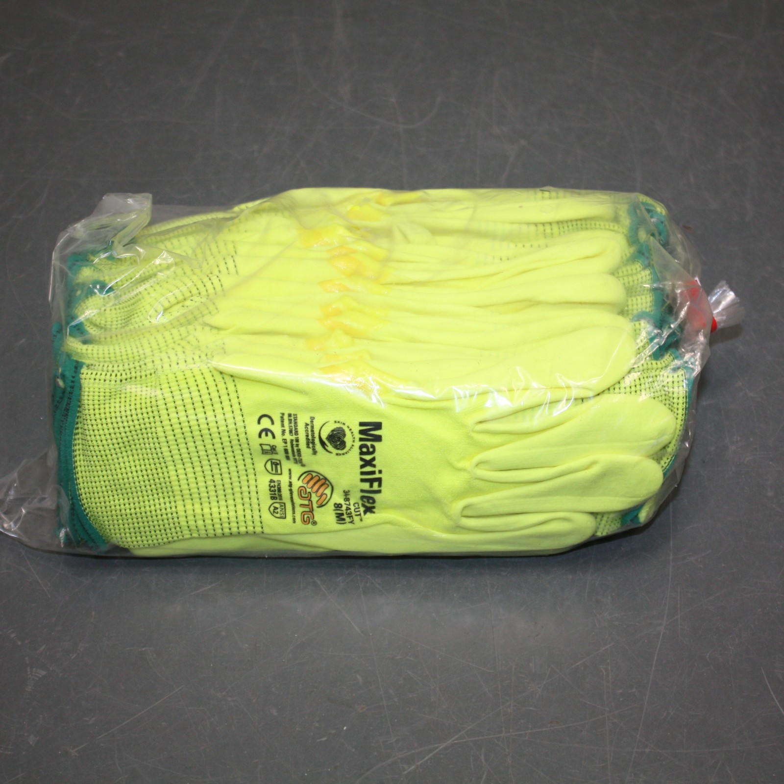 (12 Piar) PIP MaxiFlex A2 Cut Resistant Glove 34-8743FY, Size 8 M Nitrile Dipped