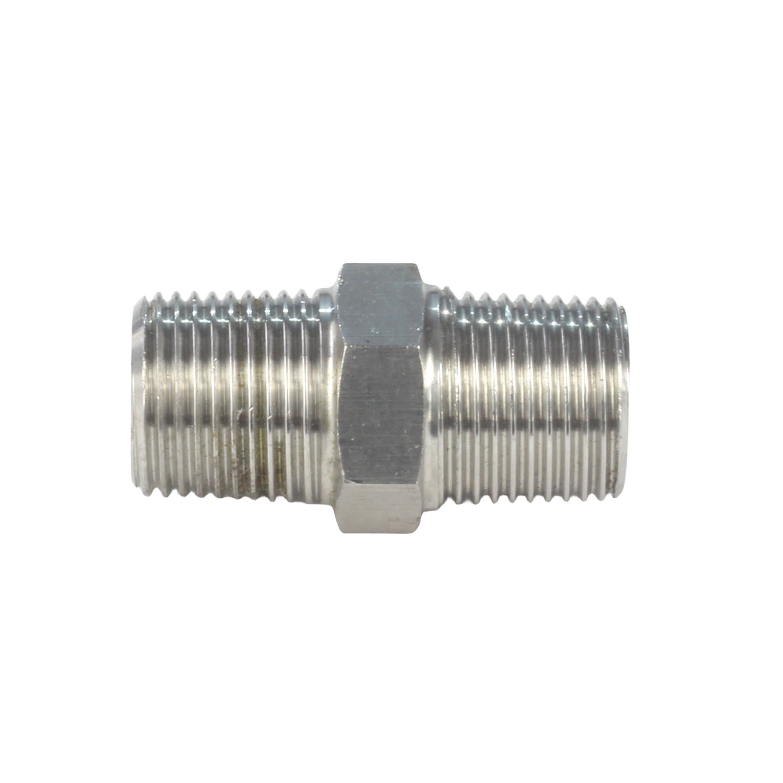HFS(R) 3/8″ NPT Male to 3/8″ NPT Male Threaded Hex Nipple Stainless Steel 304