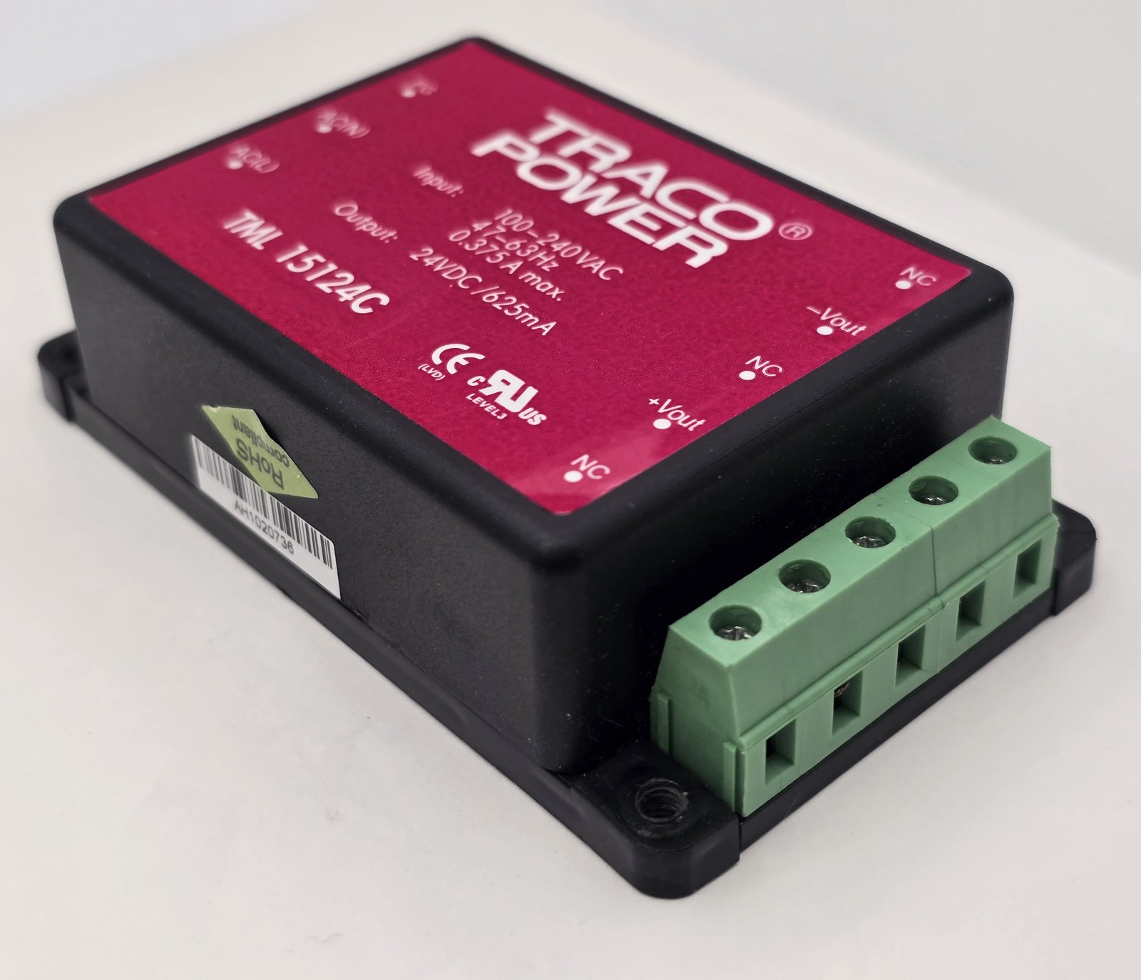 Traco Power TML 15124C Power Supply Input 100-240VAC Output 24vdc