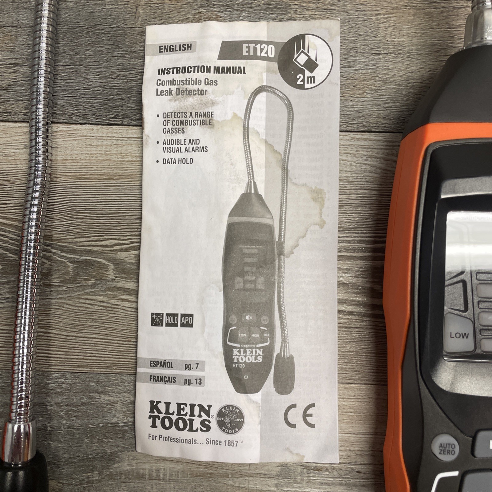 Klein Tools ET120 Combustible Gas Leak Detector Excellent Condition