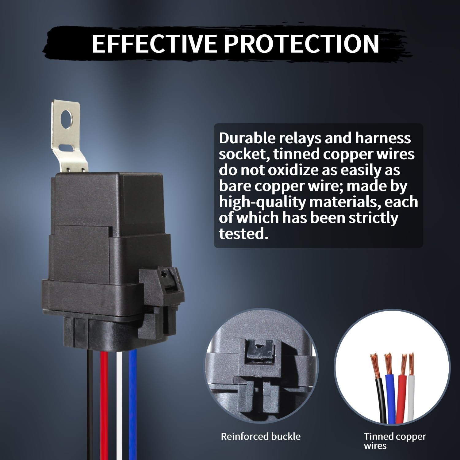 2PCS 4-PIN 40/30 AMP 12 V DC Waterproof Relay Kit Harness Socket – Heavy Duty 12