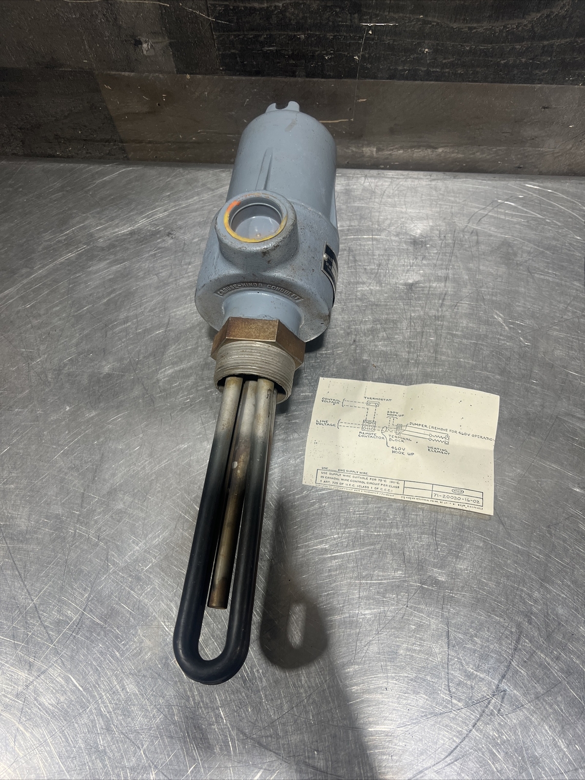 Nos Surplus INDEECO Immersion heater Cat No 25-SSTA-4C-E 230V 1875 Watts 1 ph