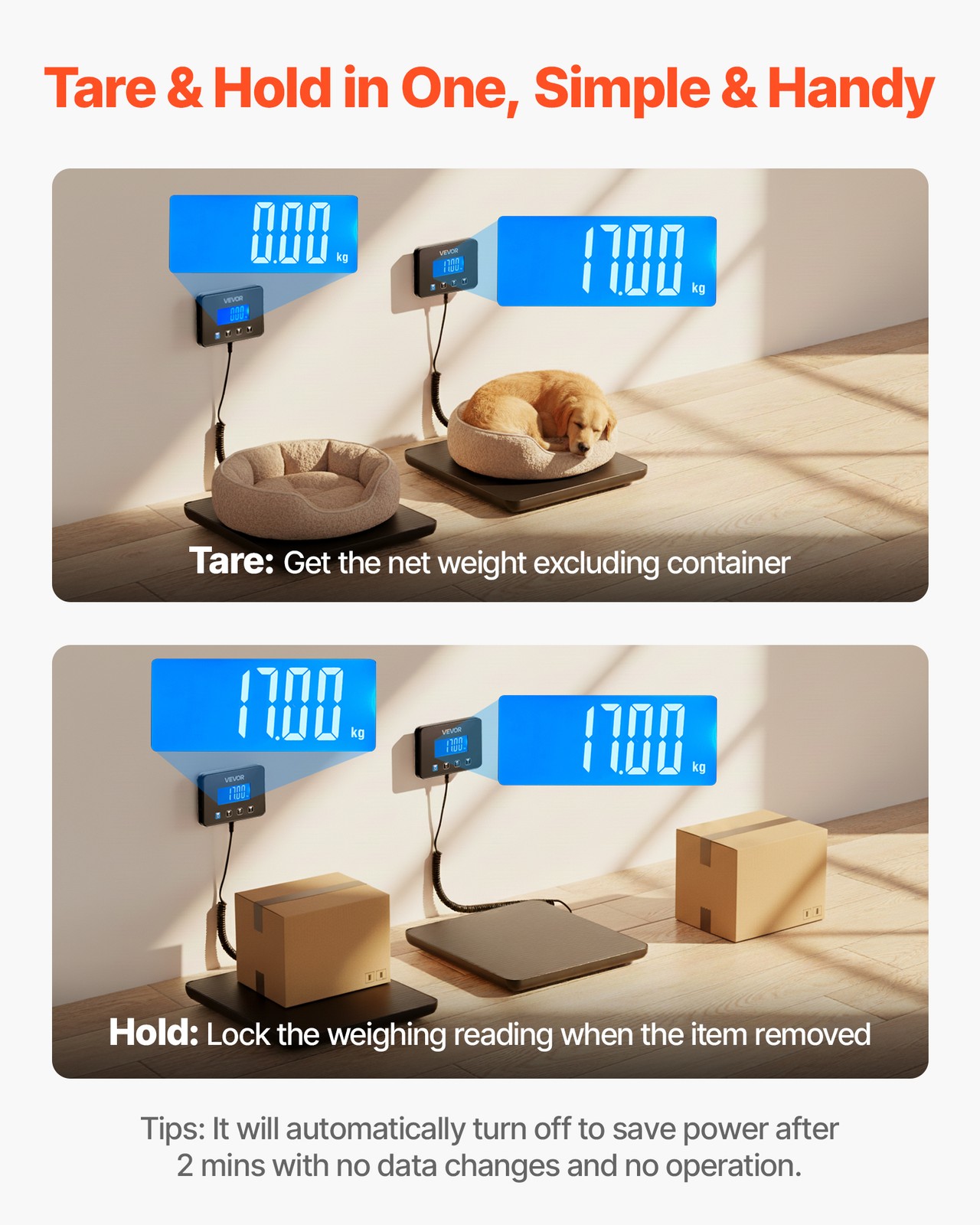 VEVOR 440 lbs Digital Postal Scale 0.35 oz/3.5 oz Dual Accuracy Shipping Scale