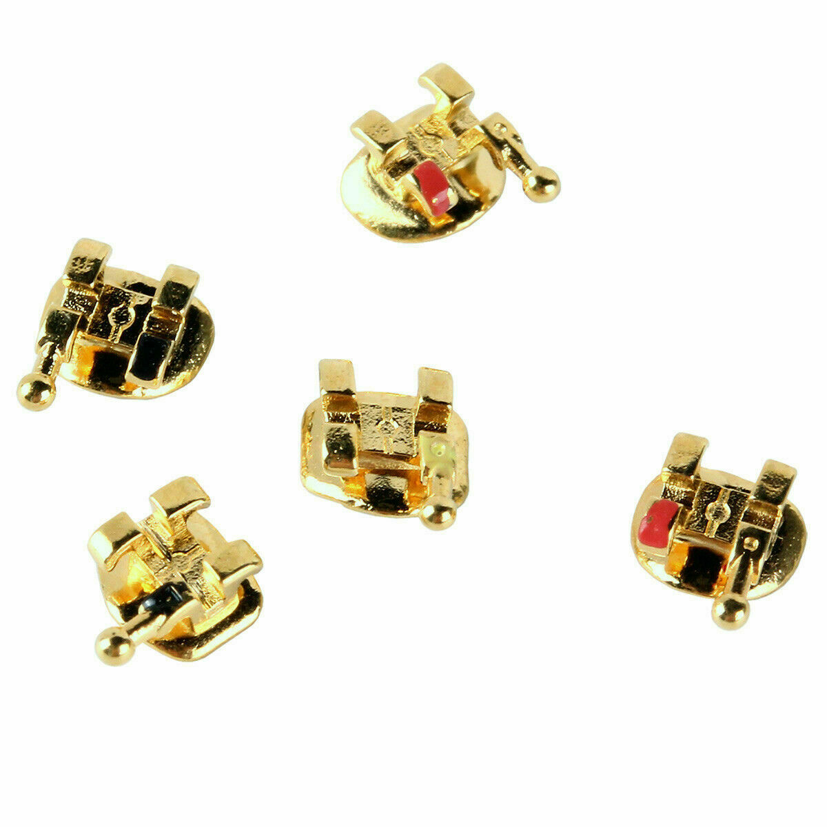 10Packs Dental Bracket Braces 24K Gold Plated Orthodontics MN 022 MBT 3.4.5 Hook