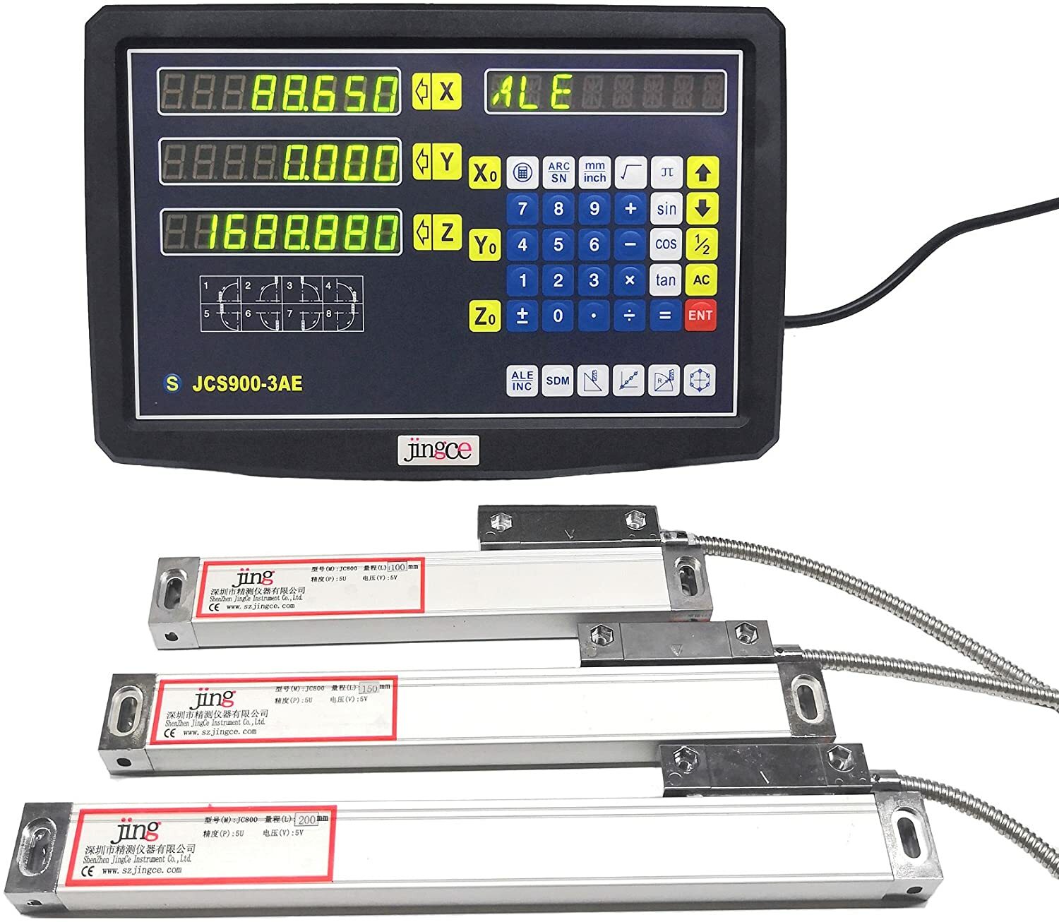 Digital Linear Scale 2/3Axis Readout DRO Display Sensor Mill Lathe EDM Grinding