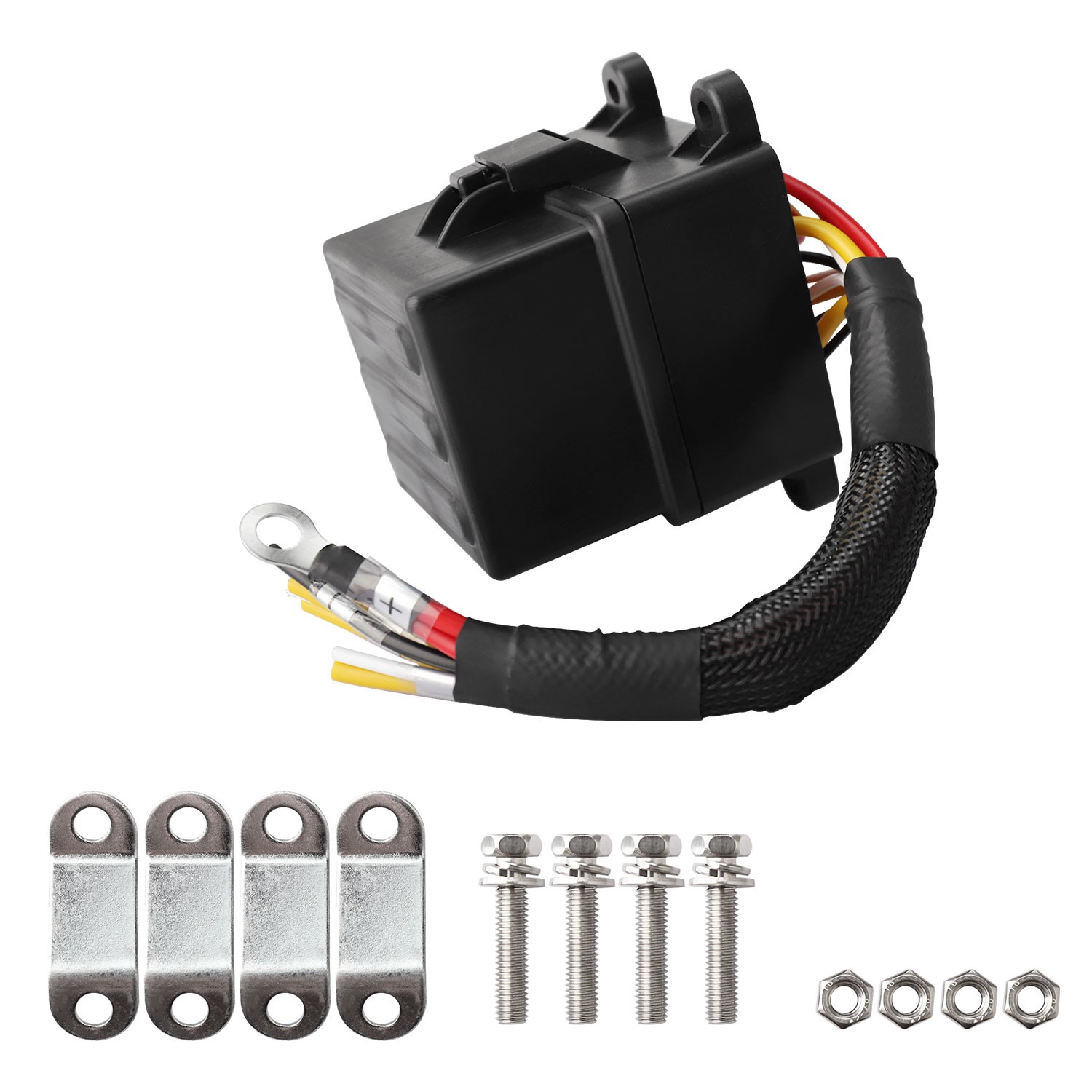 12V Automotive Relay Box 3 Way Relay Fuse Box, with 12 AWG Pre-Wired Universal