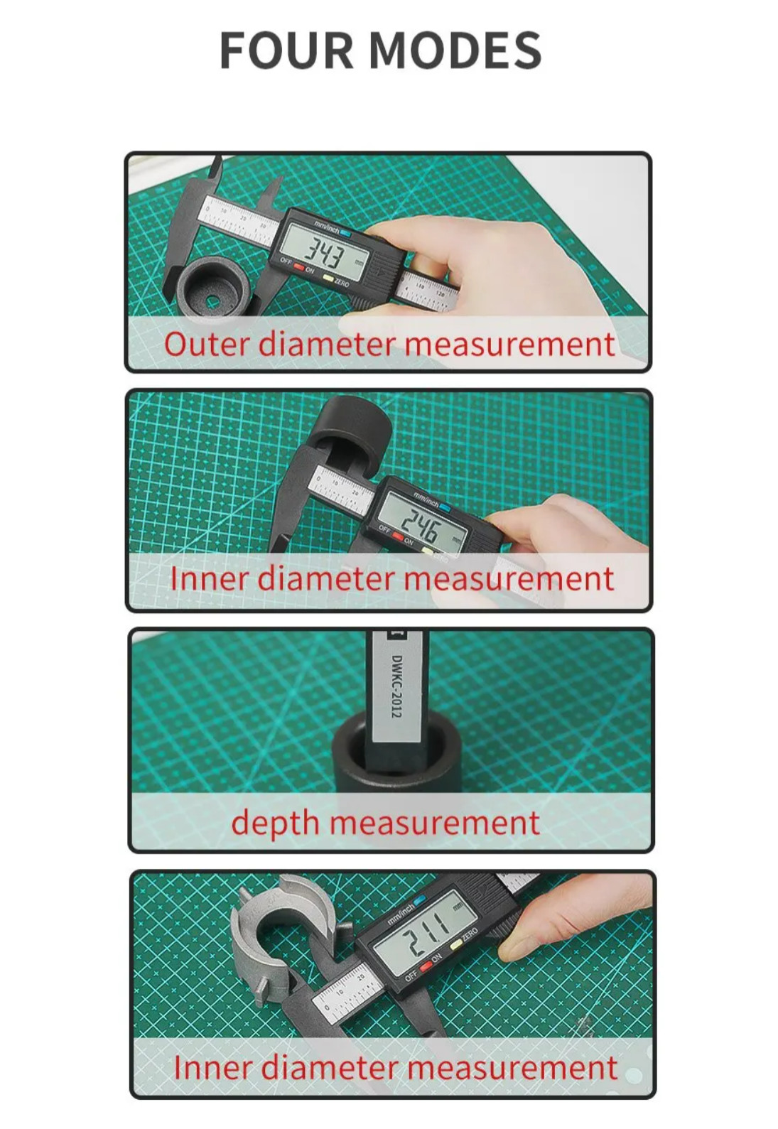 6 In 150mm Digital Caliper Ruler Electronic Vernier Micrometer Measuring Tool