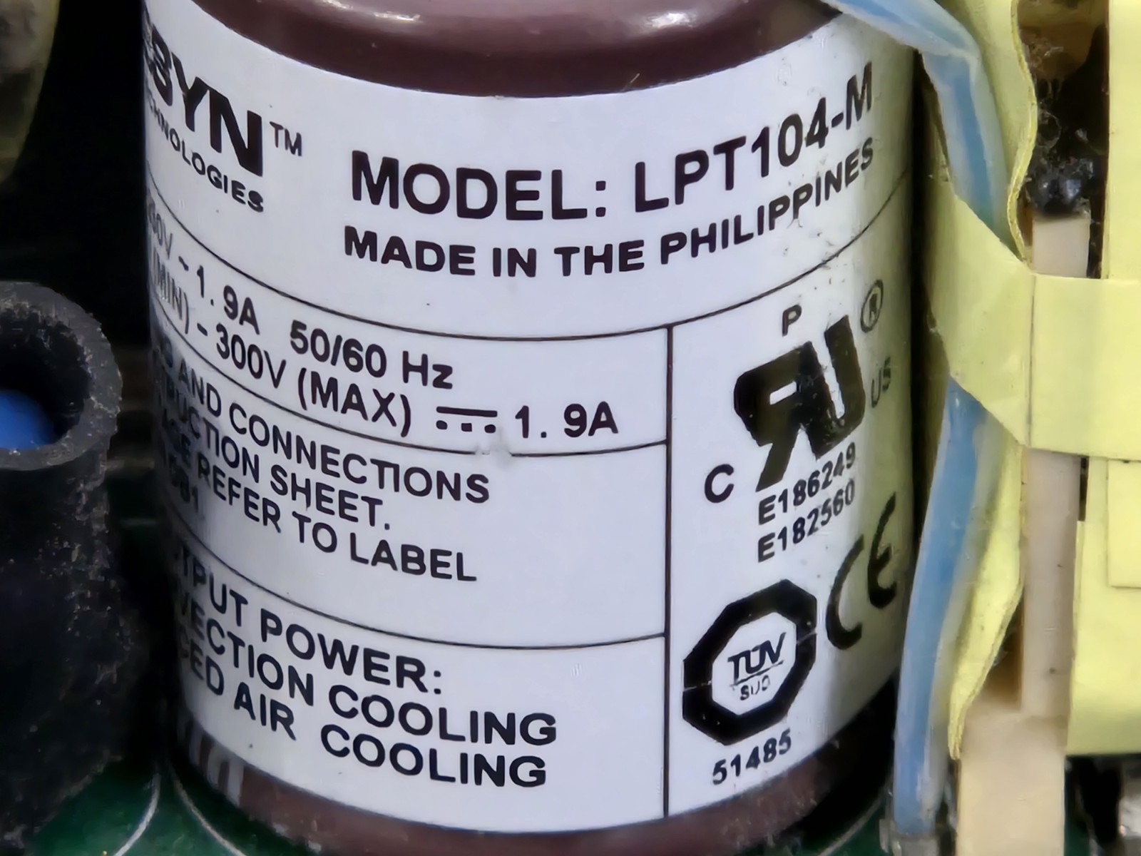 Astec Artesyn 3-Output Power Supply LPT104-M 5V@18A 24V@3A 12V@2.3A In:100-250V