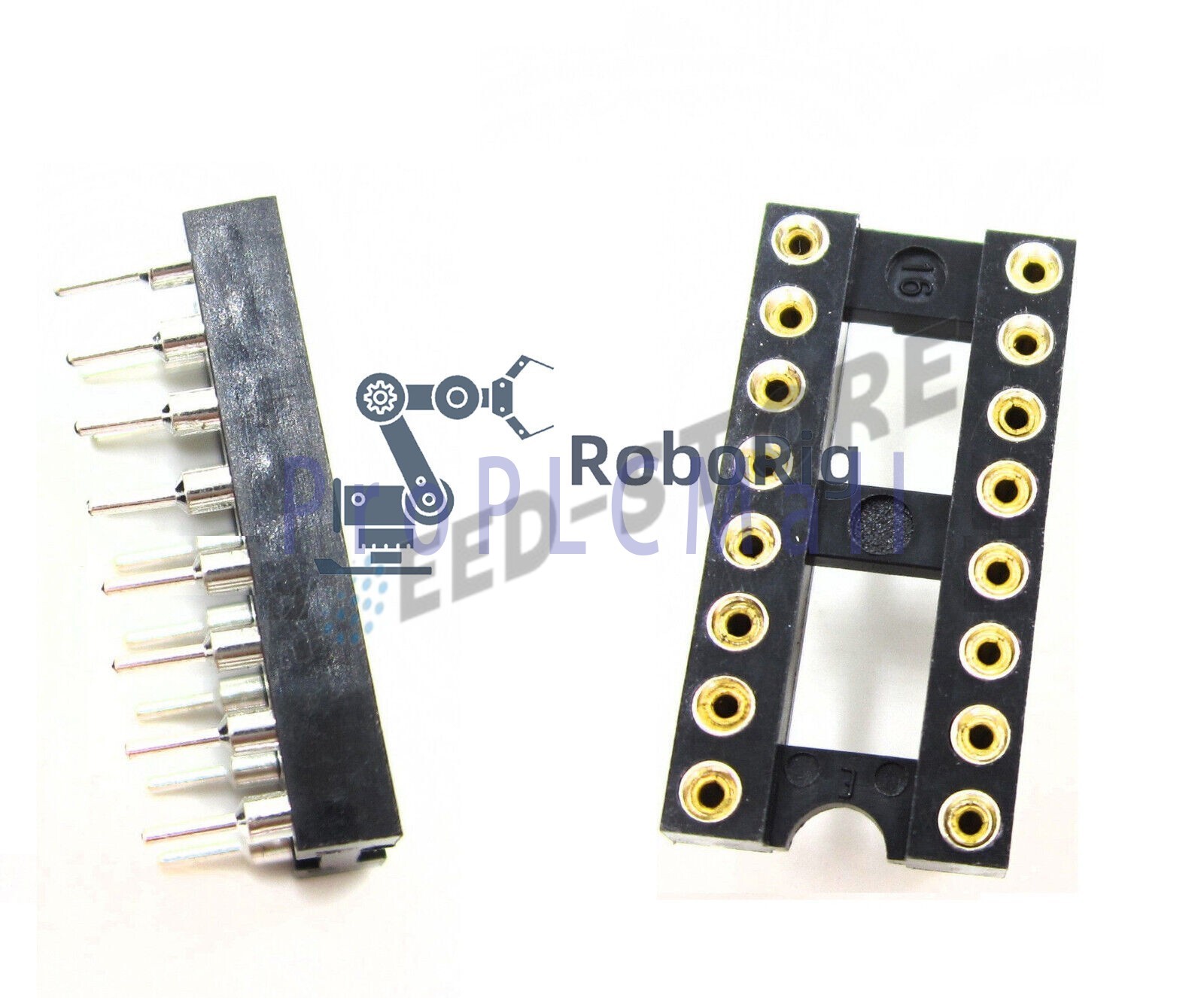 50pcs 16Pin DIP SIP Round IC Sockets Adaptor Solder Type gold plated machined