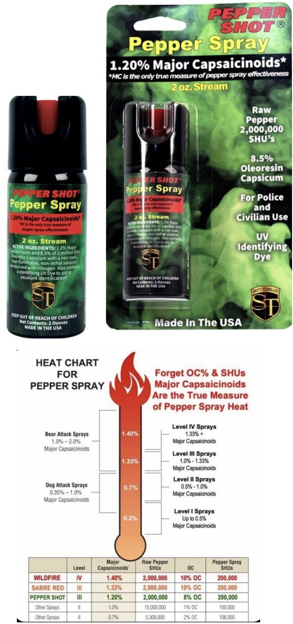 2 HOT ON MARKET 2 oz POLICE Pepper Spray STREAM SAFETY LOCK Self Home Defense