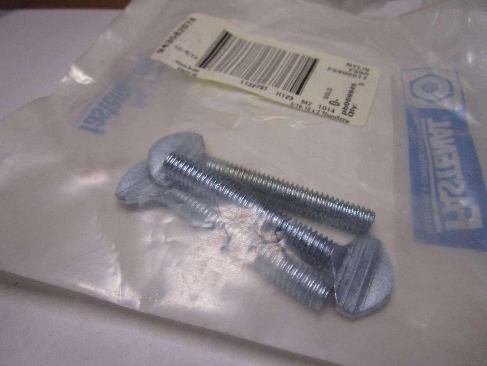 5/16″-18 x 2″ Type B Regular Thumb Screw, No Shoulder, Zinc QTY 3