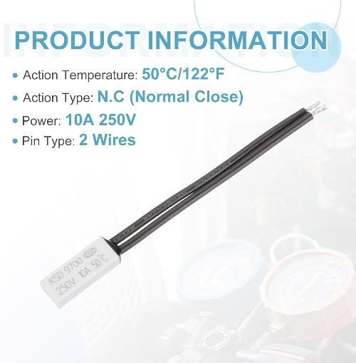 KSD9700 Thermostat 5Pcs 50°C 122°F Normally Close Thermal Protector Switch N.C