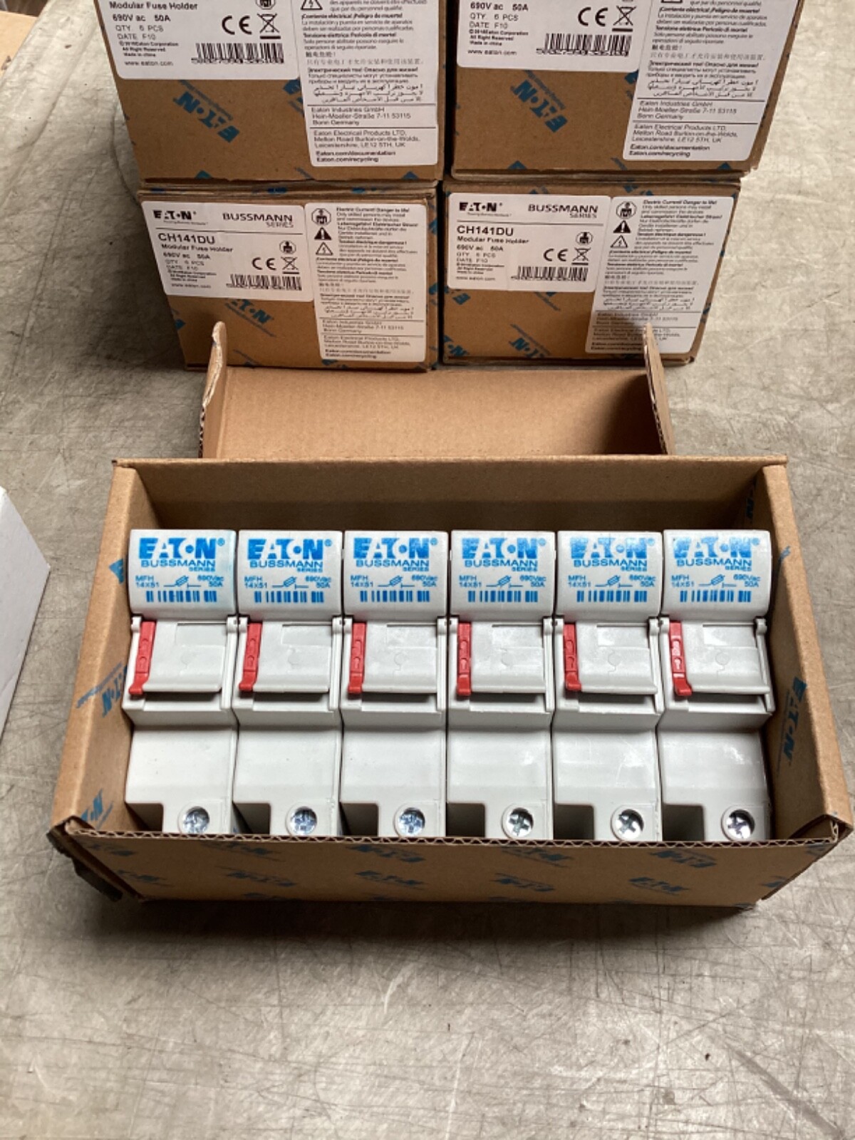 Eaton Bussmann CH141DU 50 Amp 690Vac 1 Pole 14×51 Fuse Holder White CH14 Qty. 6