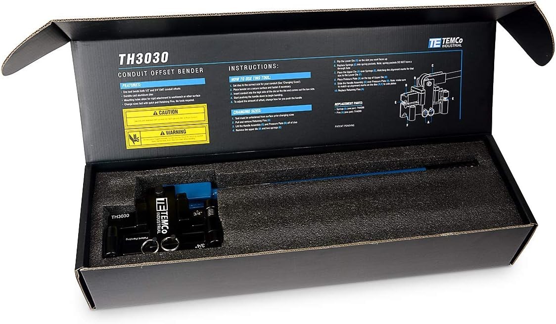 TH3030 Dual Size Conduit Offset Bender 2 in 1 – both ½“& ¾” EMT