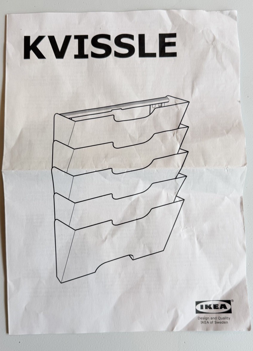 IKEA KVISSLE 5 Tier Letter Tray Paper Organizer White NEW Open Box