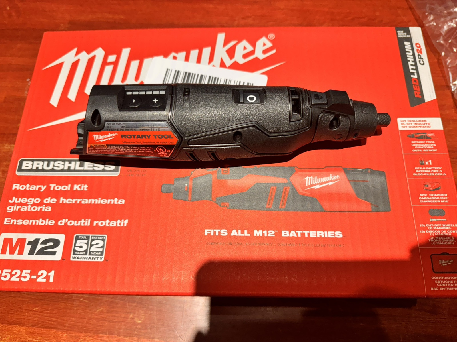 Black Milwaukee Tool 2525-21 M12 Brushless Rotary Tool Kit