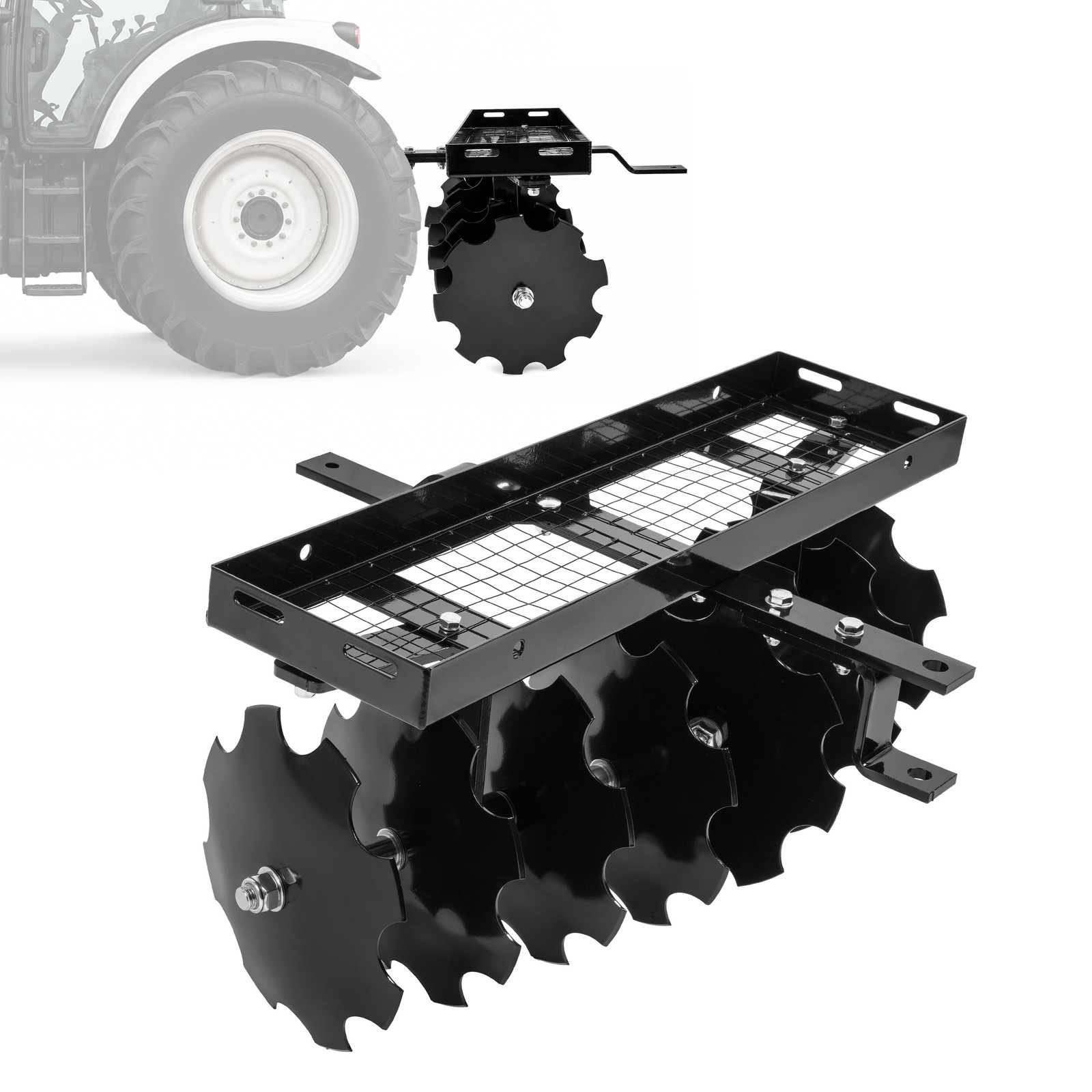 Disc Harrow 11″ Steel Tow Behind For universal Tractor Sleeve Hitch Attachment