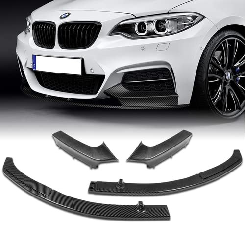 4pcs Front Bumper Lip Spoiler Splitter BMW F22 F23 2Series M-Tech 14-21 Carbon