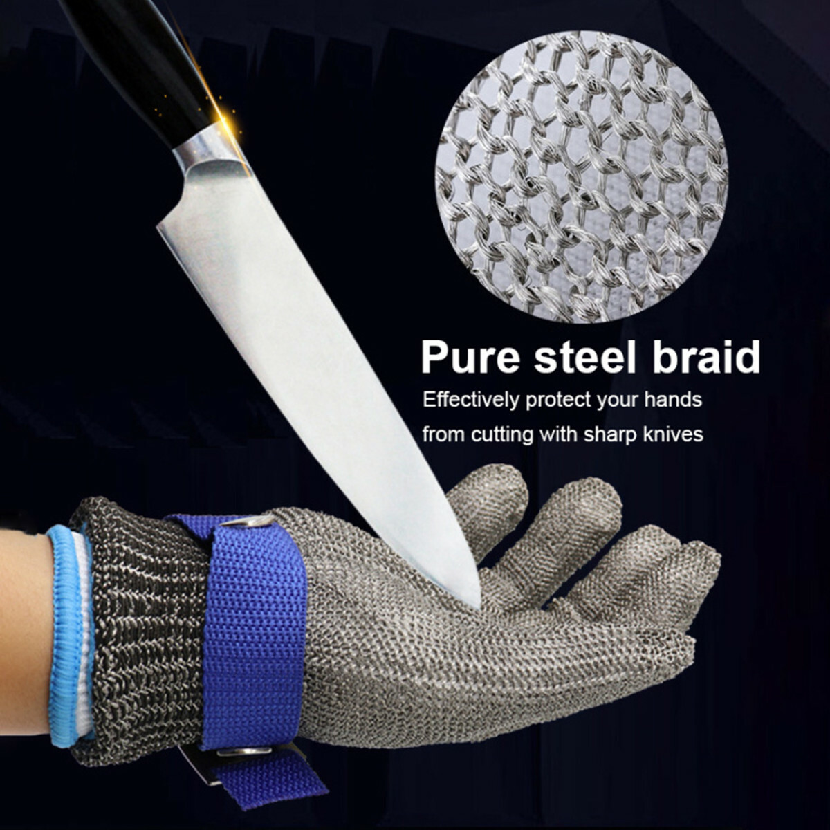 Cut Resistant Glove Stainless Steel Mesh Metal Glove for Kitchen Cooking Cutting