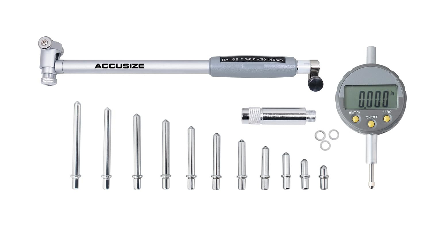 Accusize Digital Bore Gage, 2-6″ X 0.0005″, 6″ Stem, EE20-5274 | Inch/Metric Con