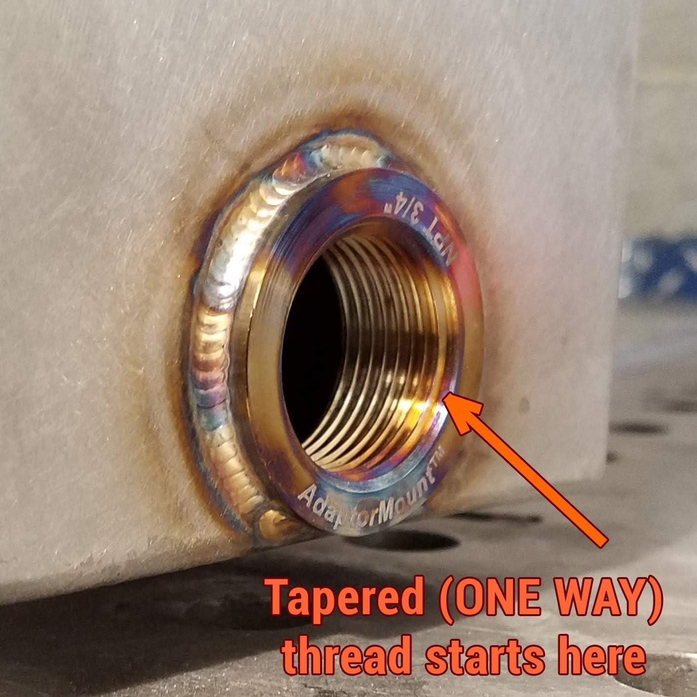 3/8″ NPT Stainless Steel 304 Female Threaded Stepped Weld Bung Mounting Fitting