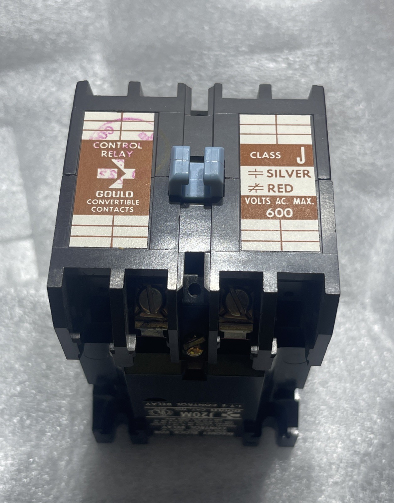 Gould I-T-E J20A20 Reliable Control Class J Silver Red Relay & J20M Magnet Block