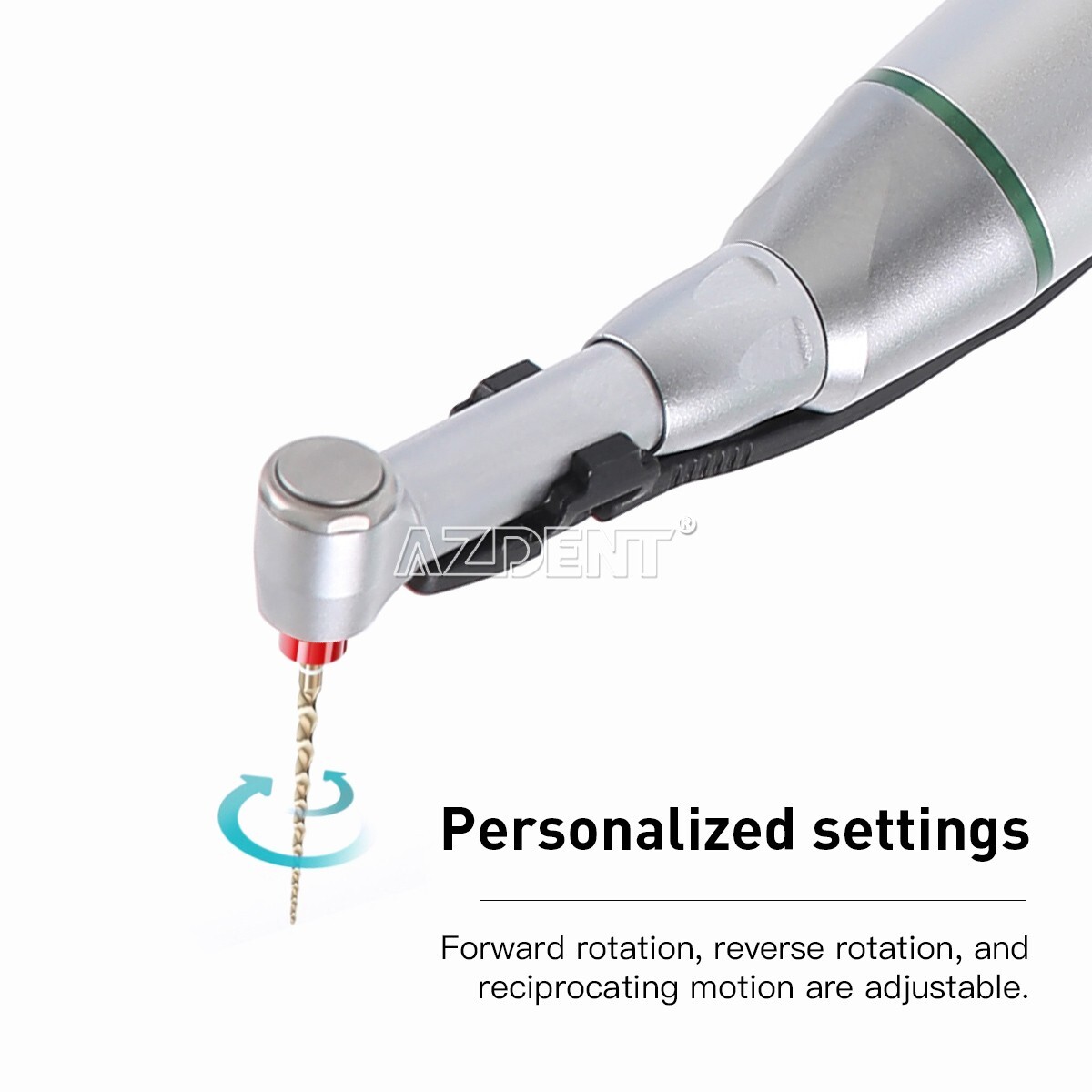 AZDENT Dental Cordless LED Endo Motor 16:1 Reduction Contra Angle Treatment