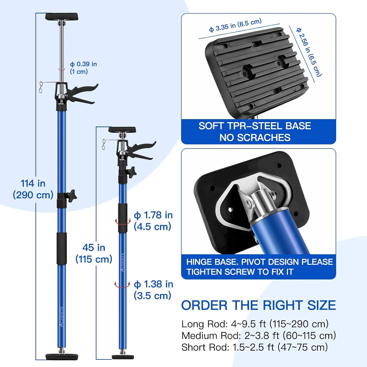 4PK Support Pole,Steel Telescopic Quick Adjustable 3rd Hand Support System