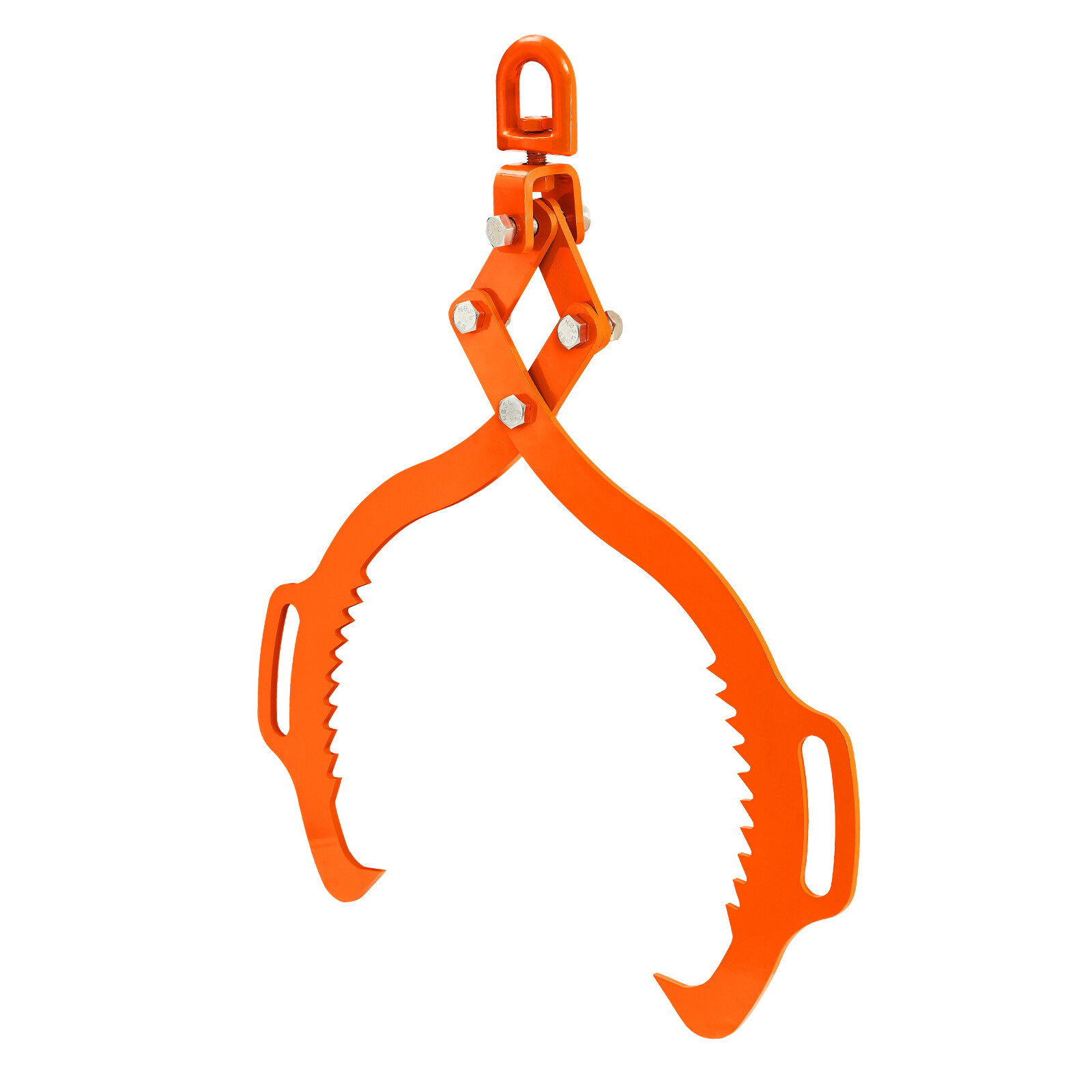 28in Log Lifting Tongs 2 Claw Solid Steel Log Grapple Swivel Log Lifter