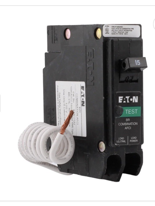 10 Eaton BRN115AF 15 Amp Single Pole 120V Pigtail-Neutral AFCI Arc Fault Circui