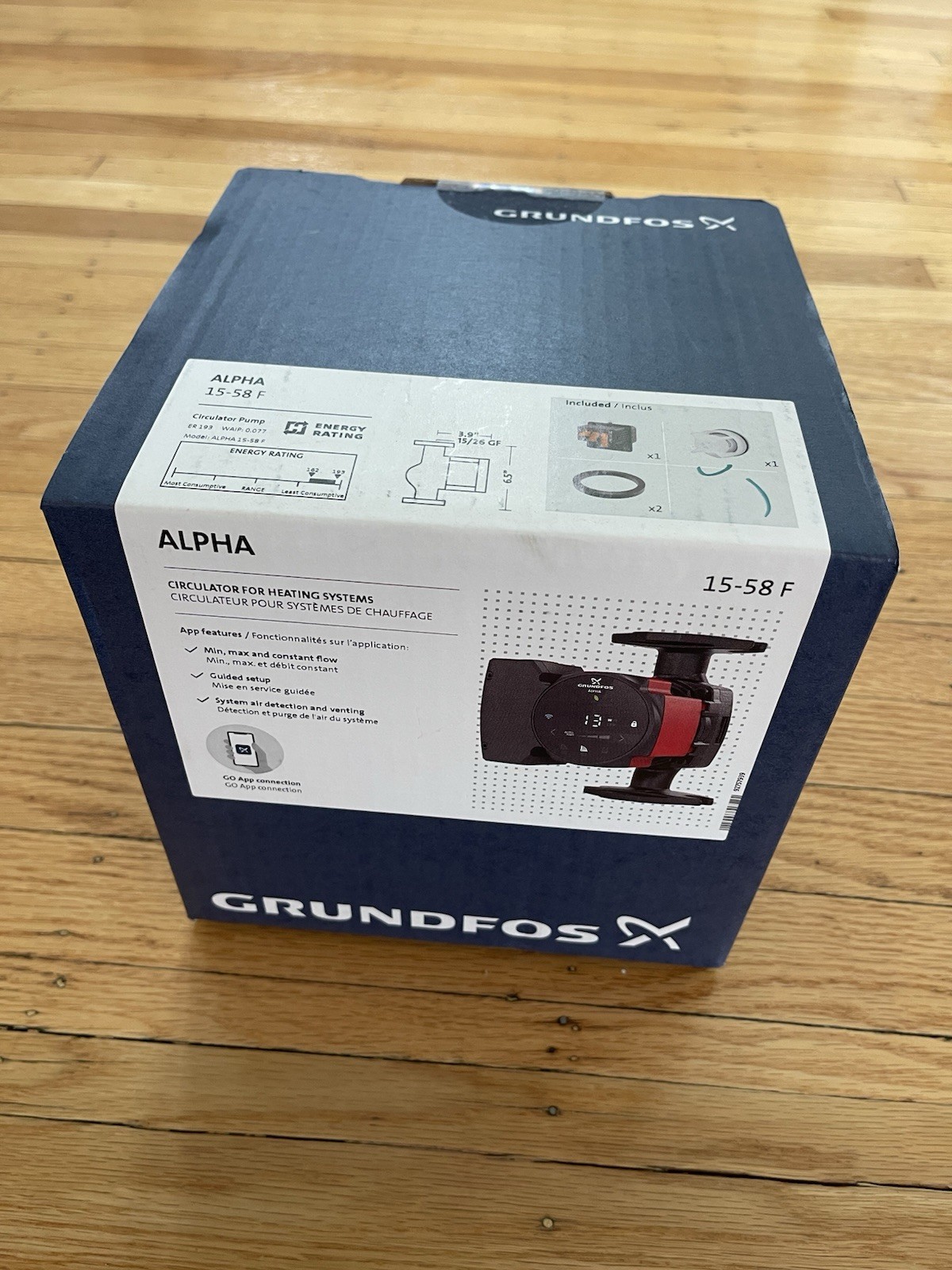 Grundfos ALPHA 15-58 F Circulator Pump 115V 13W Cast Iron 3/4 in