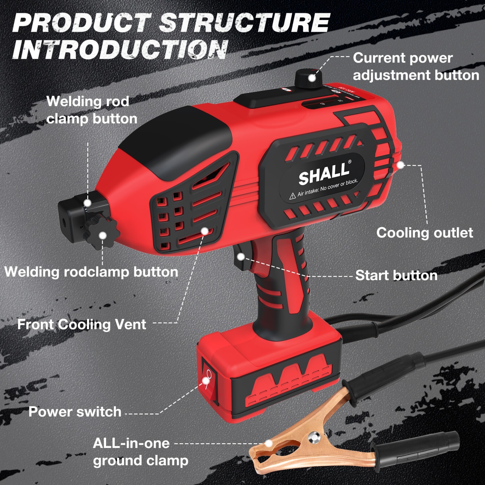 SHALL Portable Electric Welding Machine, 110V ARC Welder with IGBT Inverter