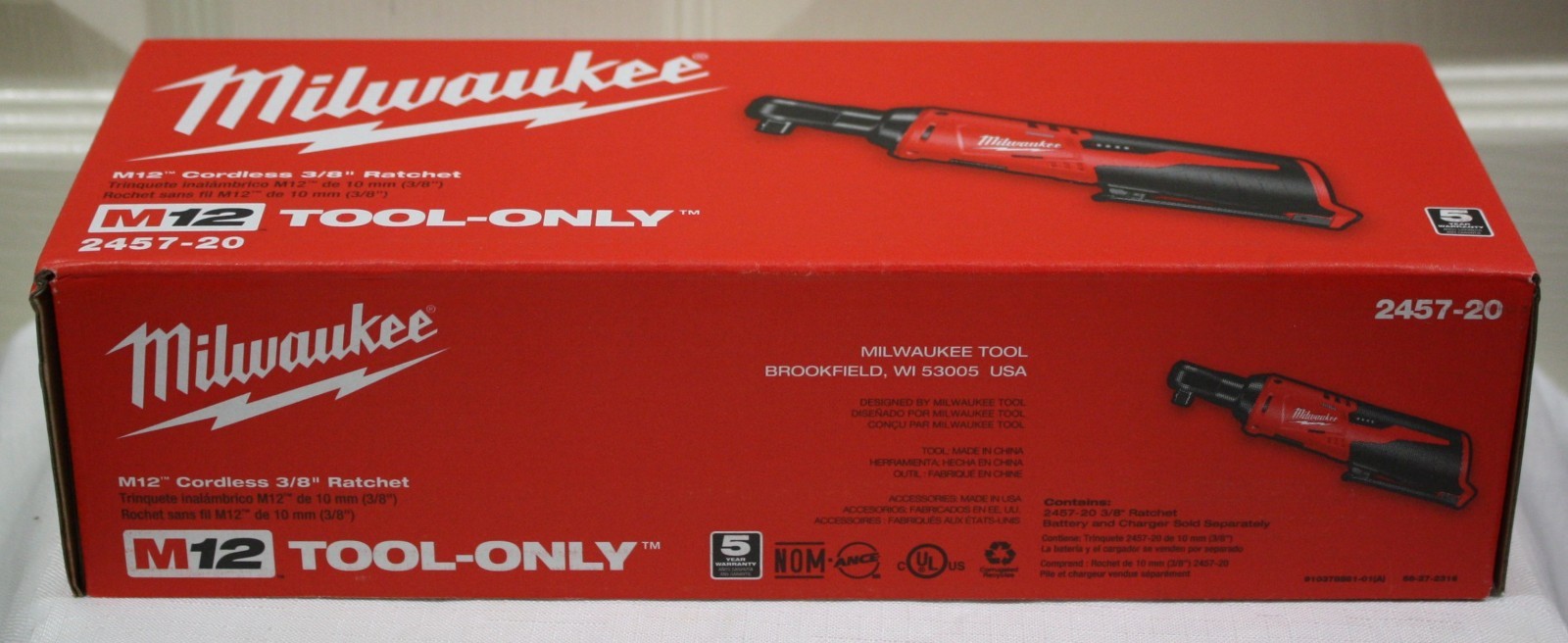 New Milwaukee 3404-22 M12 FUEL Brushless 1/2″ Hammer Drill Kit /Free M12 Ratchet