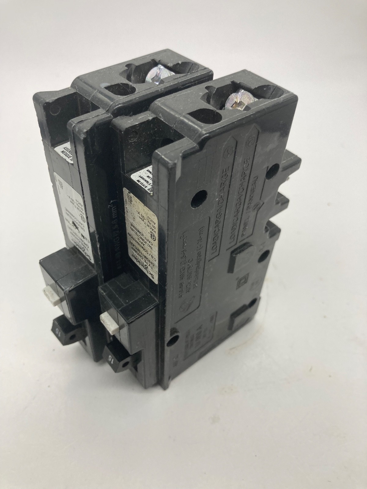 2X Schneider CHOM115PCAFI 1P Plug In Neutral Arc Fault Combination AFCI Breaker