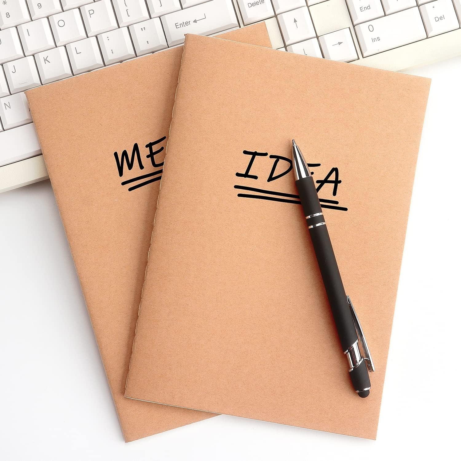 ZZTX 4 Pack Blank Kraft Notebooks, Blank Paper Sketchbooks for Drawing Doodling