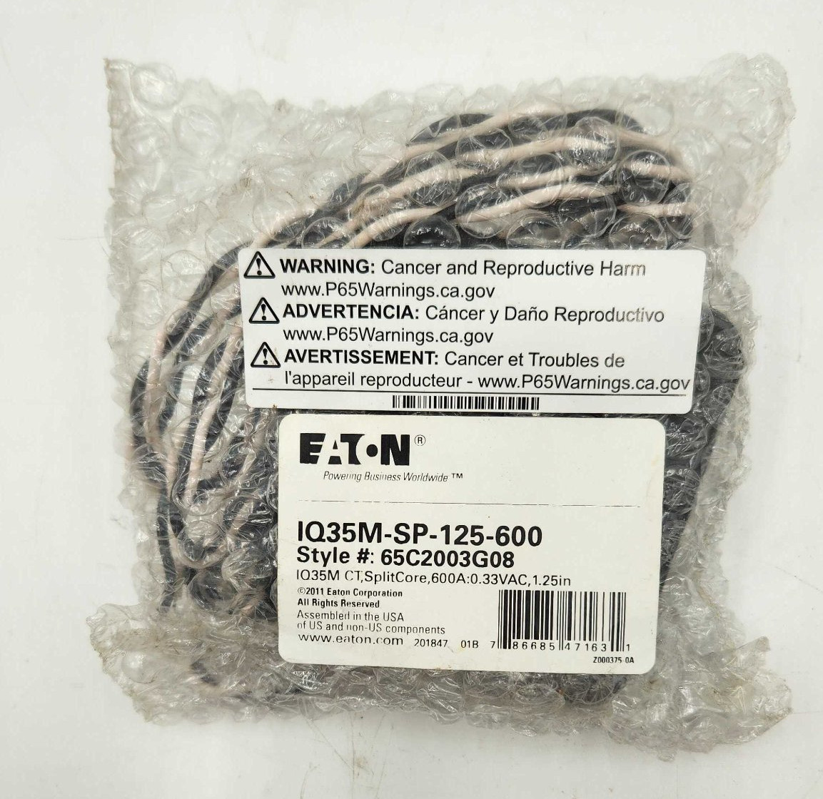Eaton IQ35M-SP-125-600 Split-Core Current Transformer NEW