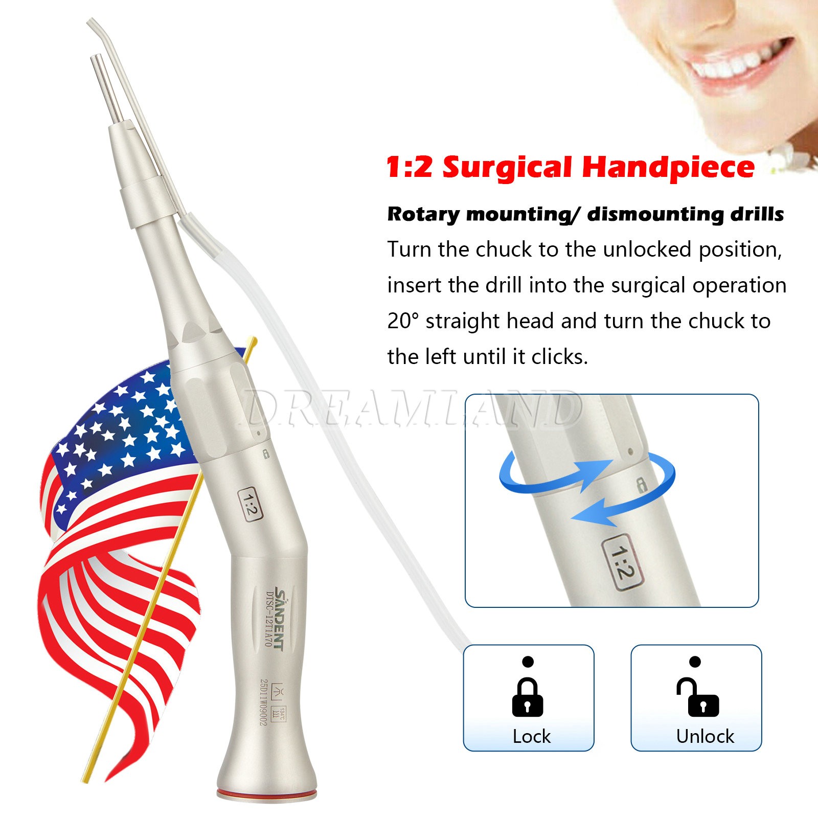 USA Dental Ultrasonic Piezo Scaler + Handpiece Tips 2 Bottles Fit DTE SATELEC OR
