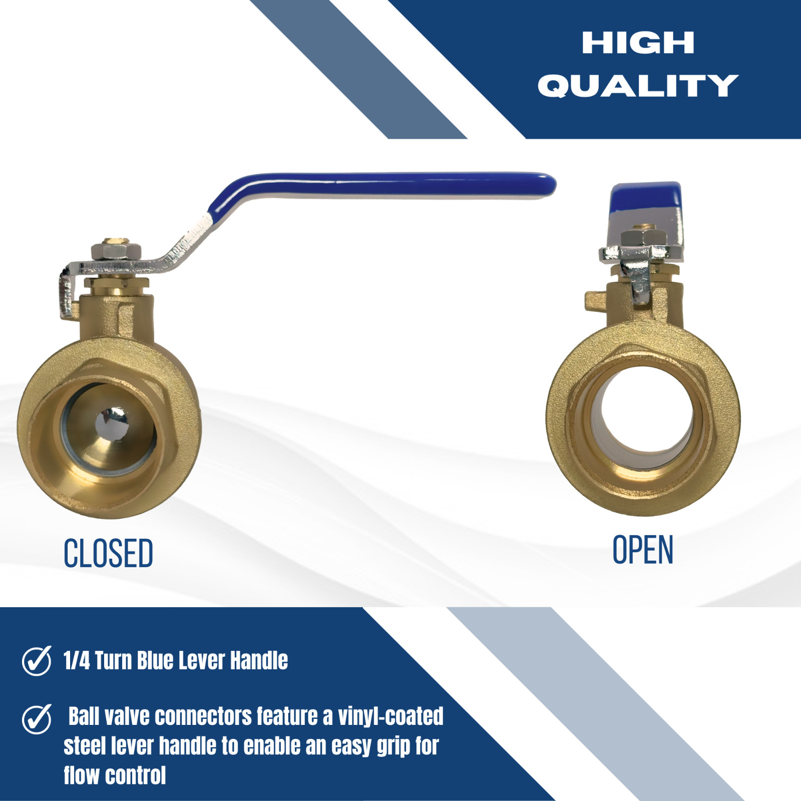 10 PCS. 1/2″ SWEAT BALL VALVE, FULL PORT, LEAD FREE BRASS, 600 PSI WATER OIL GAS
