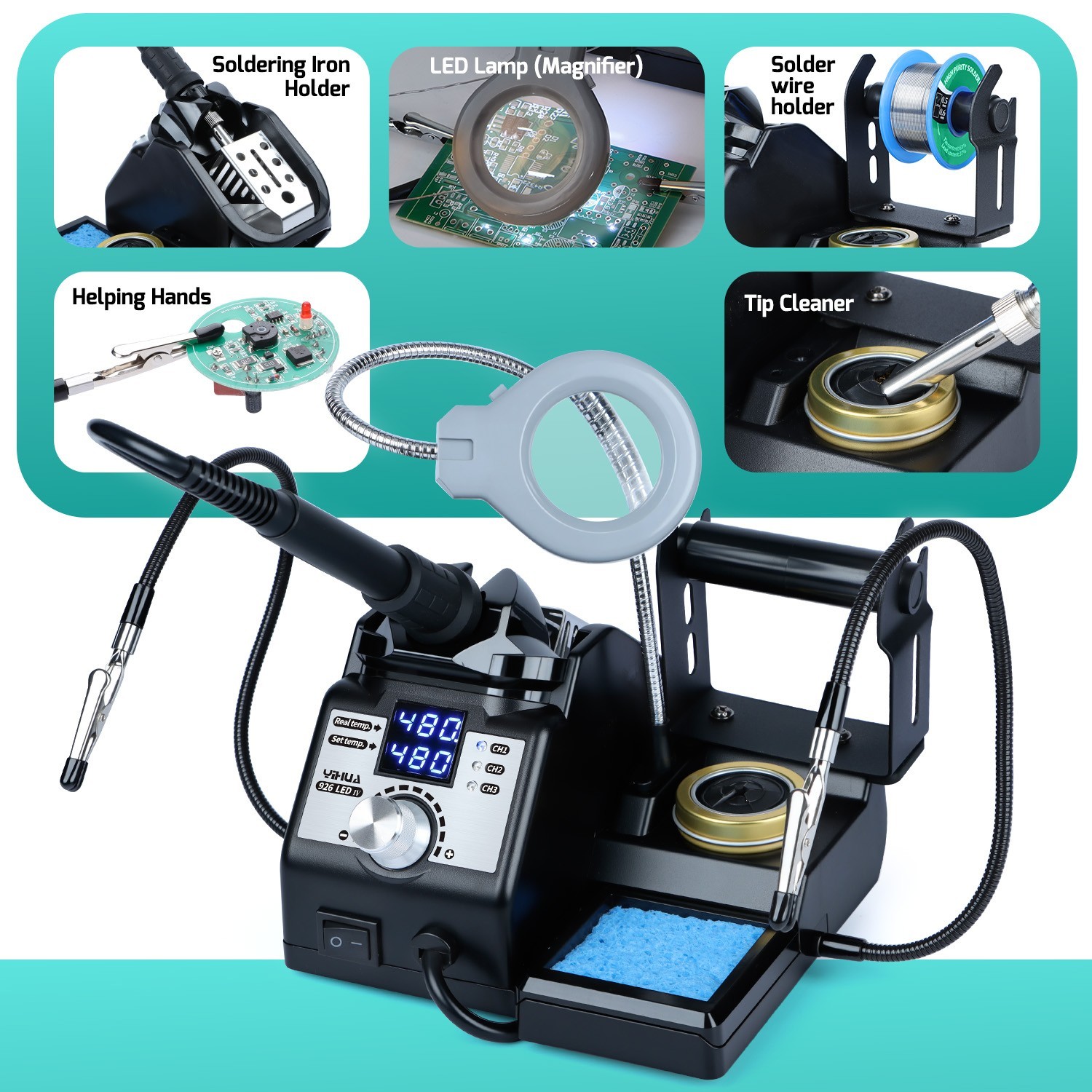 YIHUA 926LED-IV 130W Digital Soldering Station Complete Kit