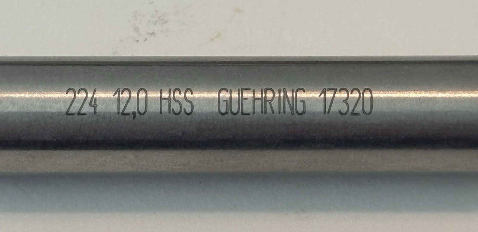 2 Guhring 12.0 MM Low Helix HSS Stub Length Uncoated 118 Point Spiral Drills New
