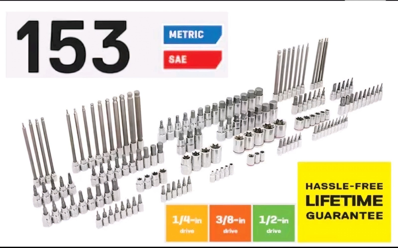 Kobalt 153-Pc Specialty Socket Set: Metric/SAE Hex/Square/Torx