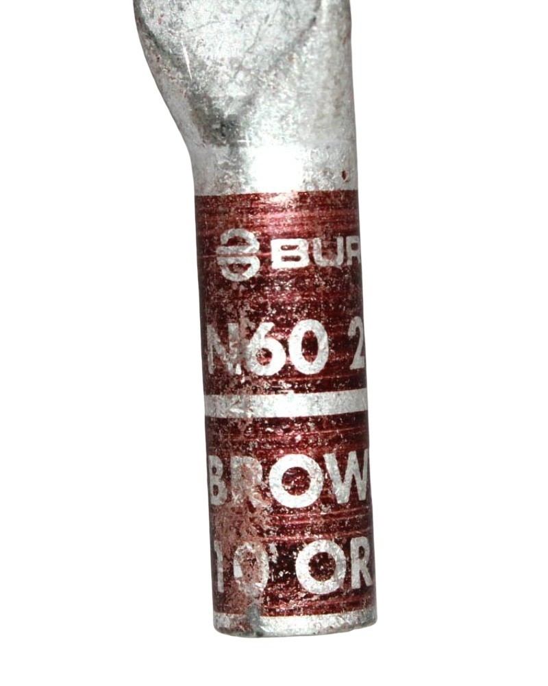 Burndy YA2C‑2TC38 Copper Compression Lug 2 AWG 2‑Hole 3/8″ Stud Tin‑Plated Hylug