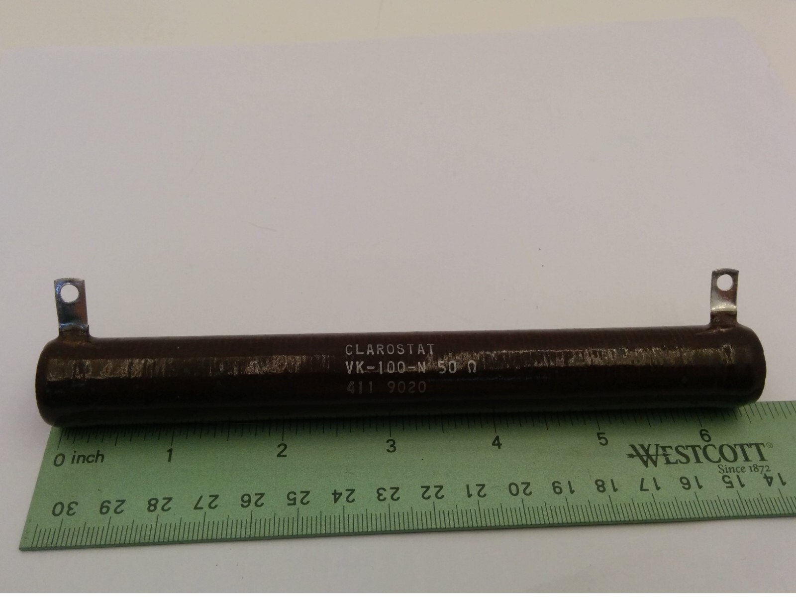 CLAROSTAT VK-100-N 50 OHMS CERAMIC RESISTOR, 411 9020 (LOT OF 2) NIB