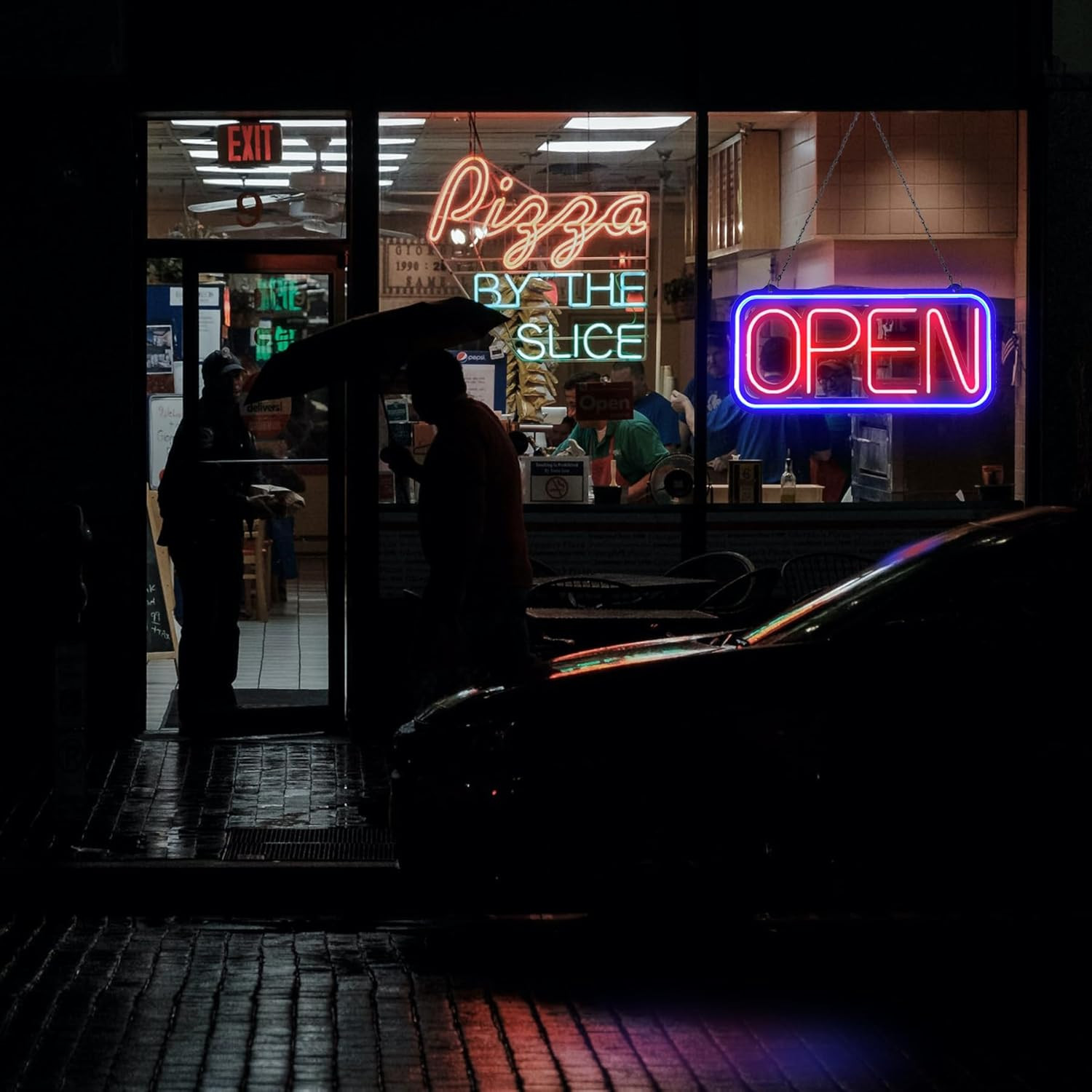 Bright LED Open Sign for Business – 32×16 Inch with Remote & Flashing Mode