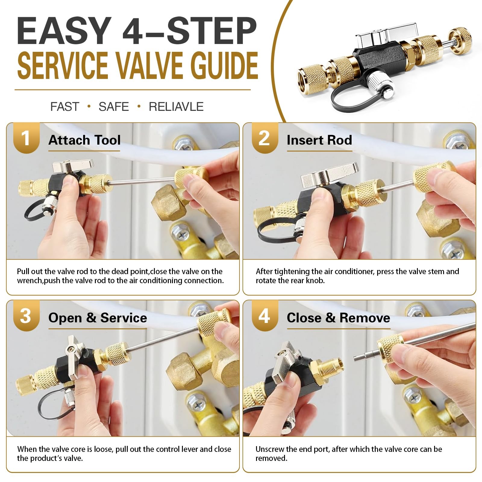 Valve Core Removal Tool,Valve Core Remover Installer Tool,1/4″& 5/16″ Dual Va…